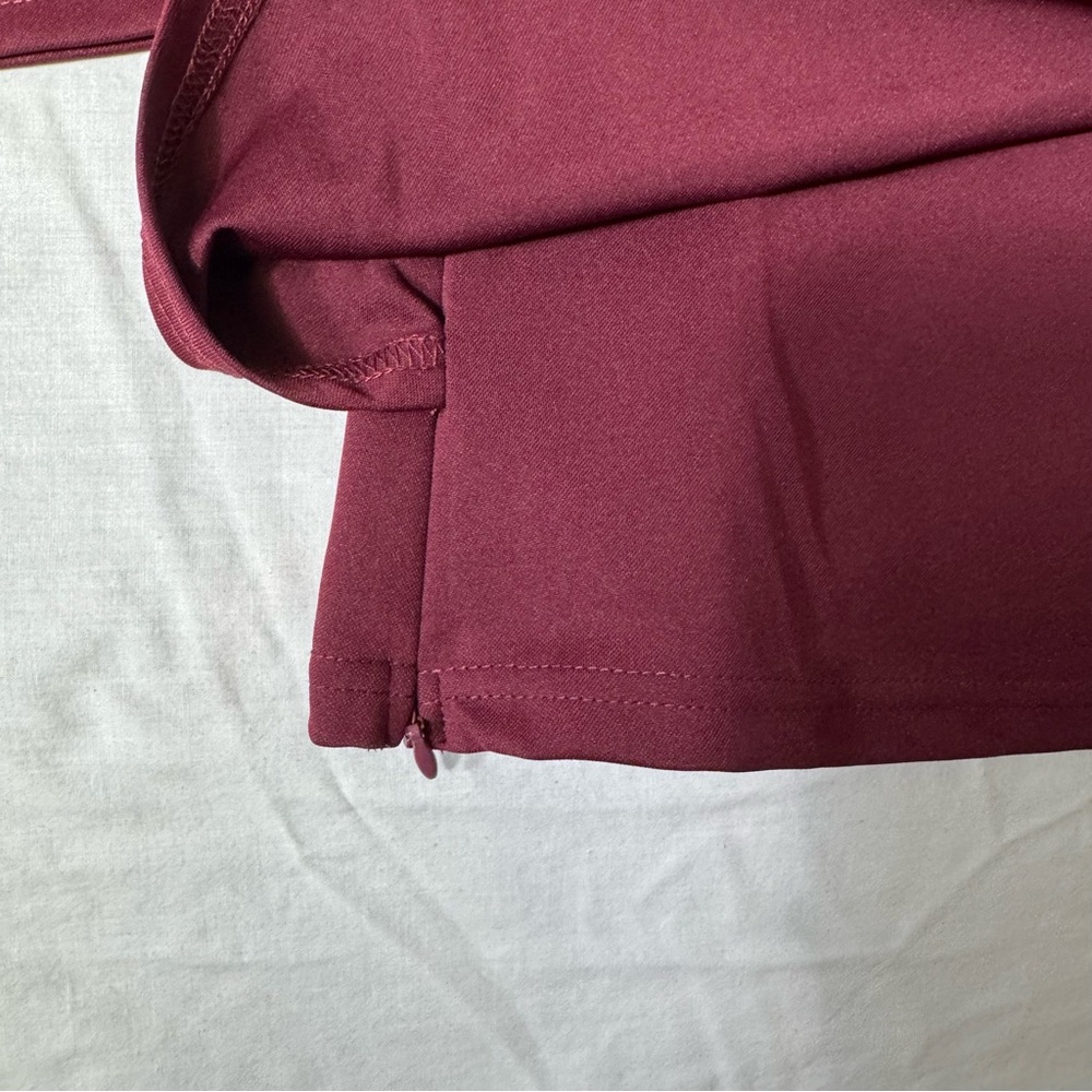 Grace Karin Burgundy Wrap Style Top Size M 3/4 Sleeve‎ Asymmetrical Hem - Picture 9 of 10
